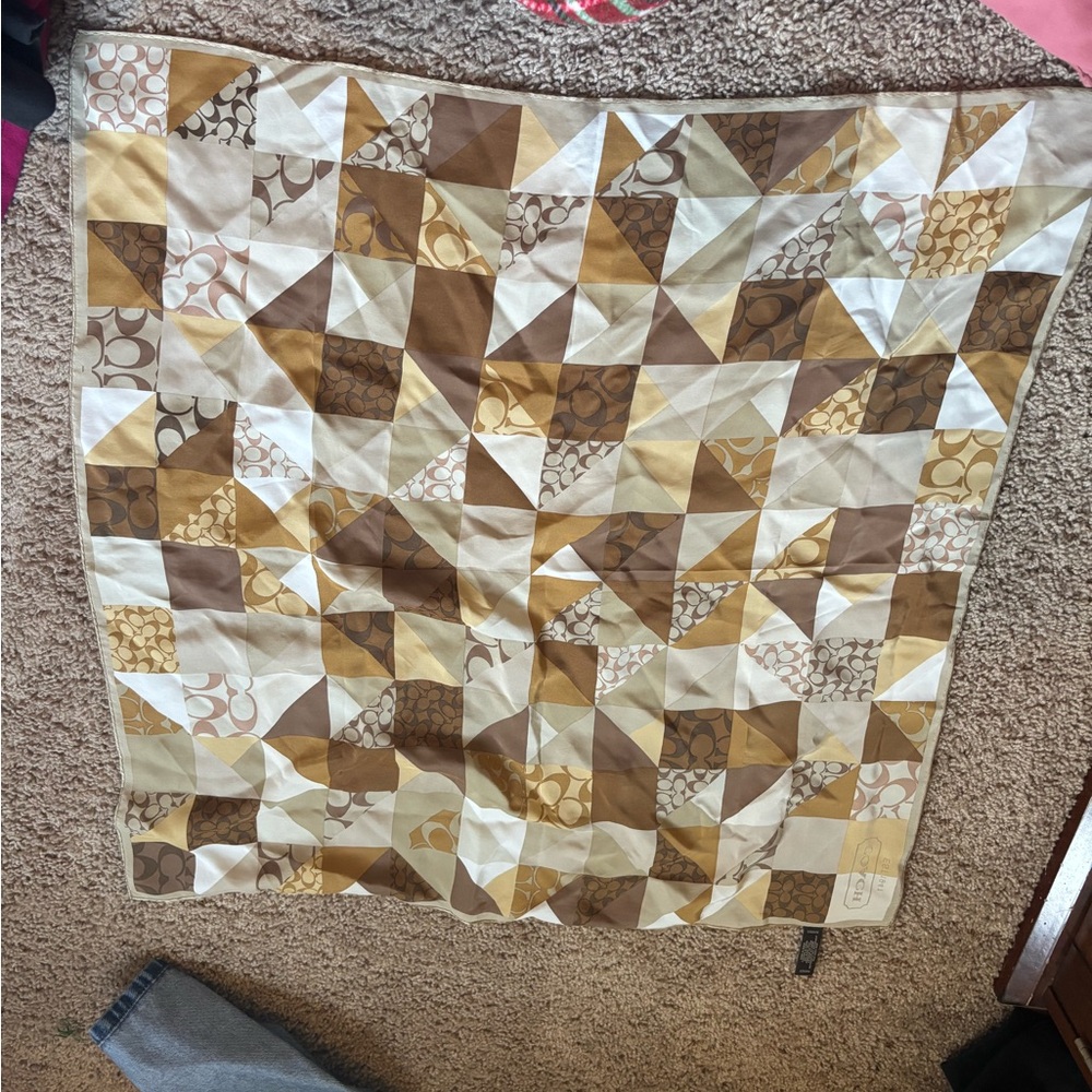 Tan and brown Coach Scarf or accessory - Picture 2 of 4
